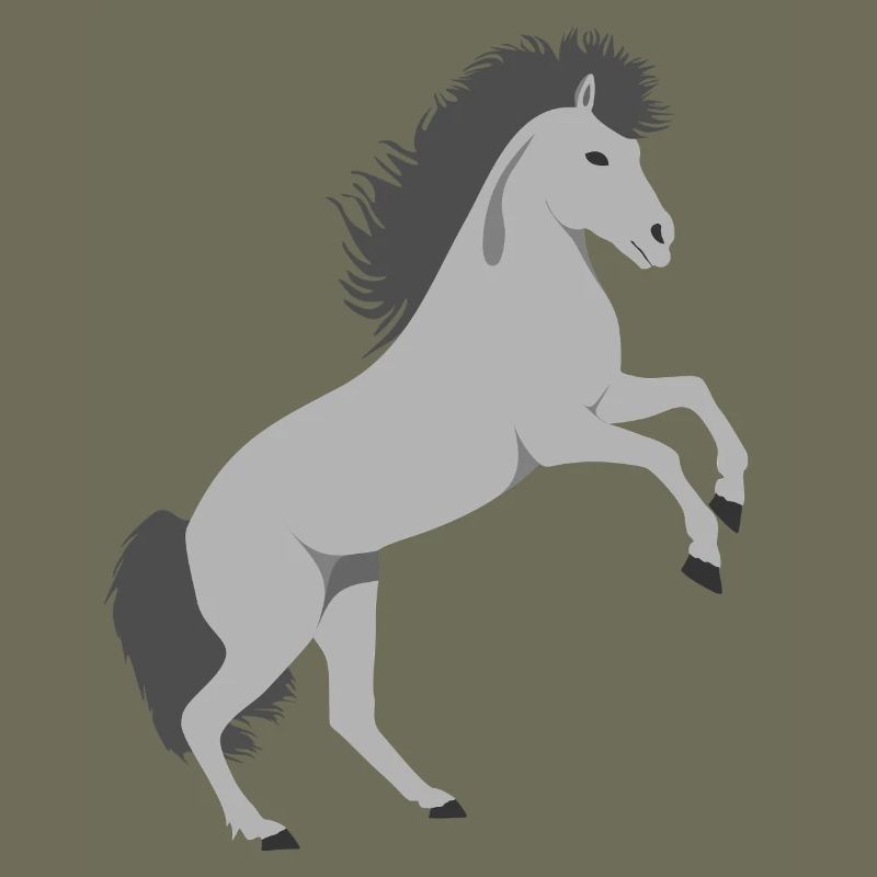 Steigender Schimmel Pferd
