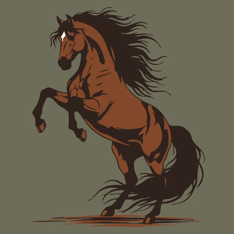 Demonstration eines wilden Reithengstes mit springendem Pferd