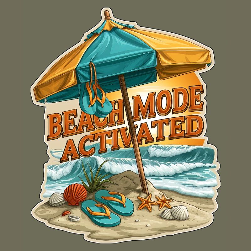 Parapluie de vacances d’été activé en mode plage