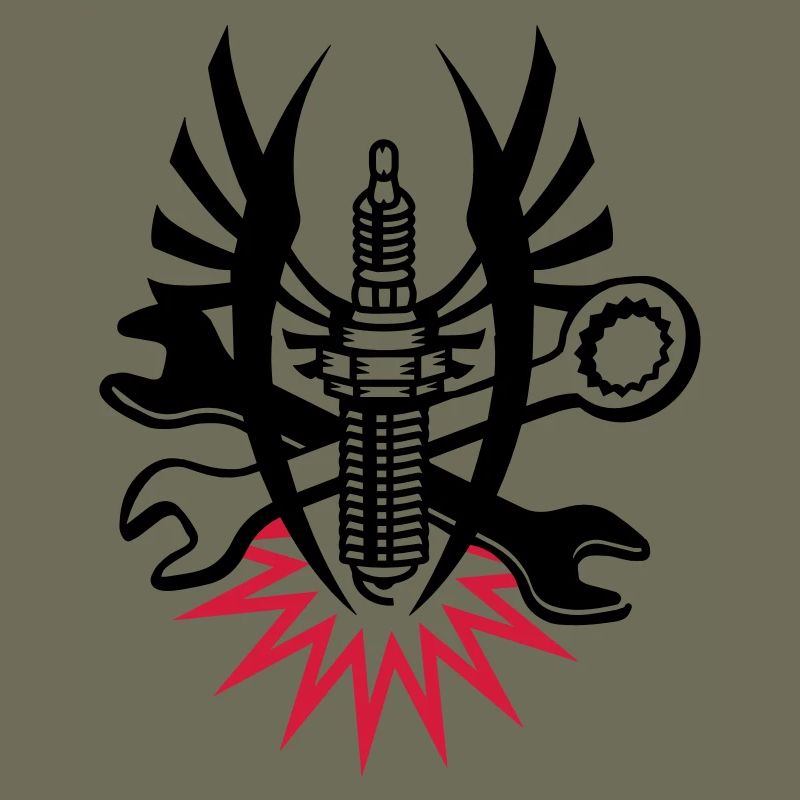 A spark plug with two wrenches