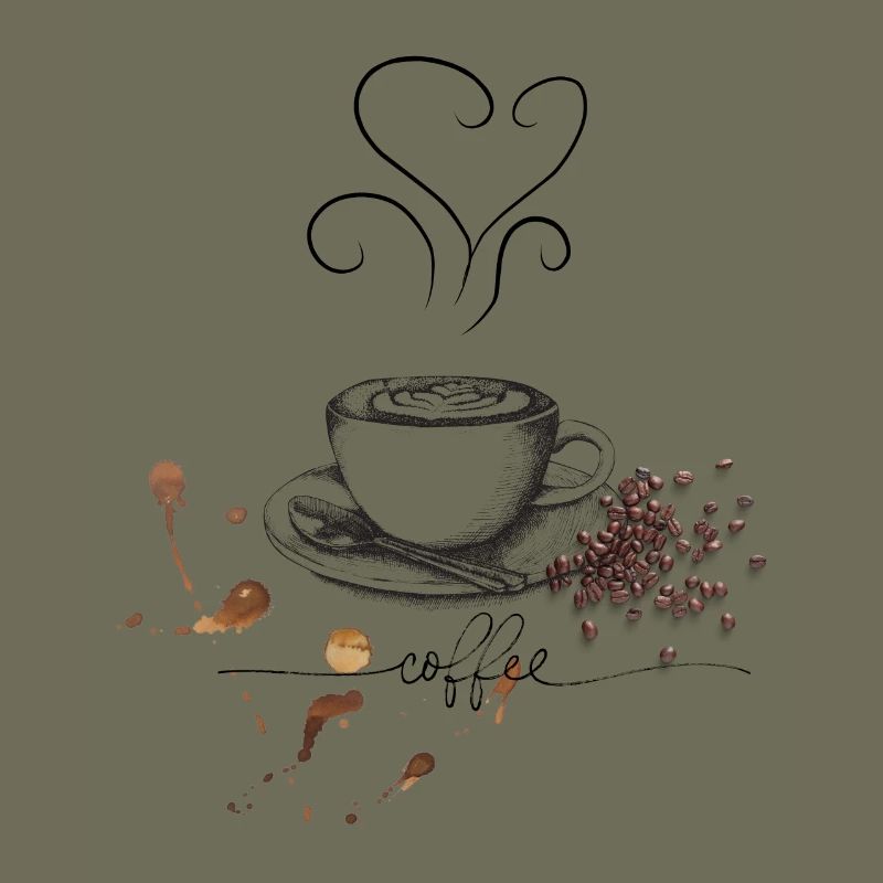 Kaffeetasse und Bohnen Design