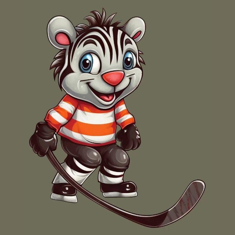 Comic Zebra Eishockey Eishockeyspieler