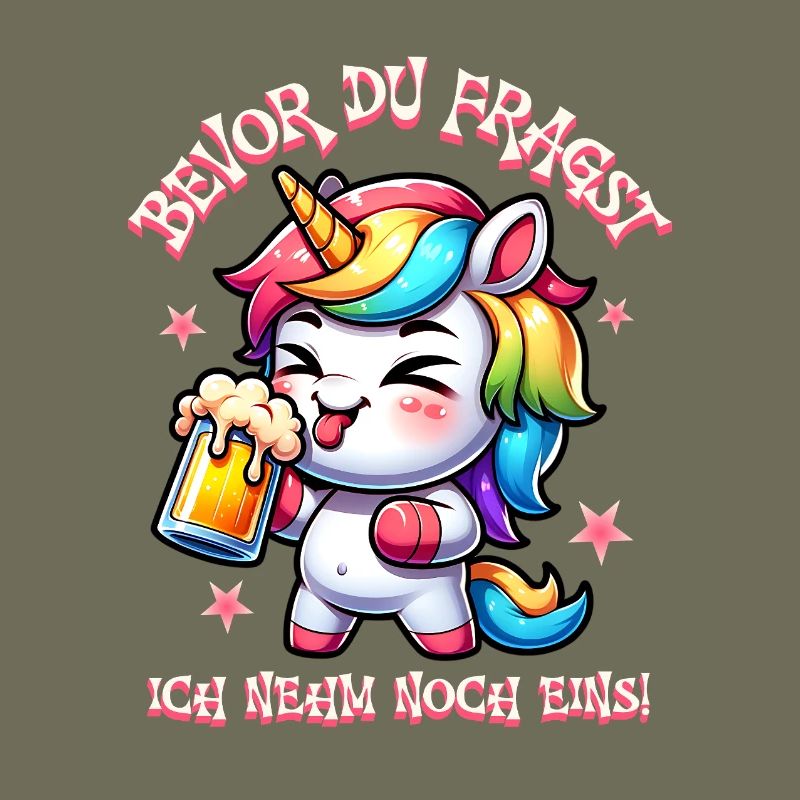 Buntes Einhorn Bier Feier