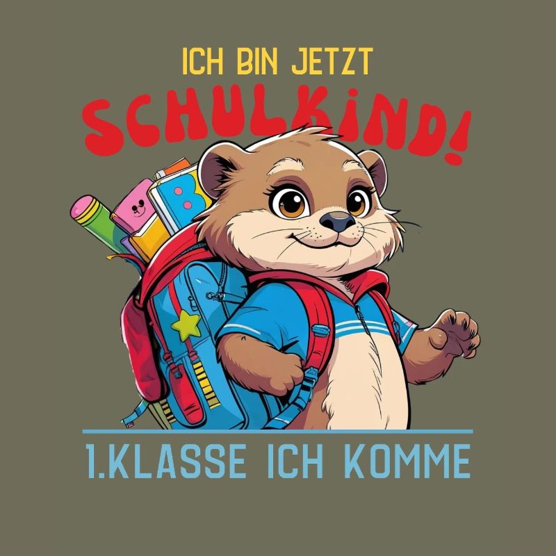 Back to school otter with school backpack