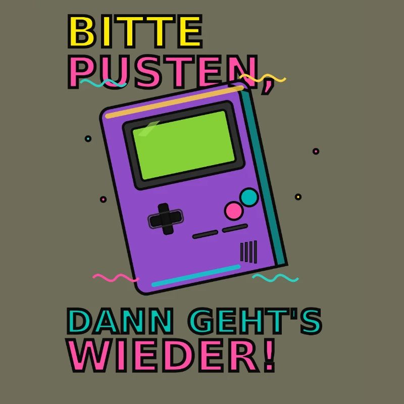 Retro Gaming Saying with Handheld Game Device Video Games