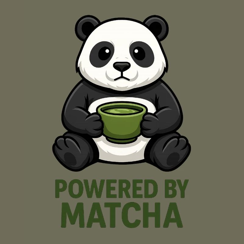 Panda mit Matcha-Becher