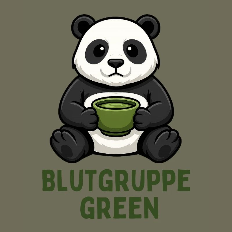 Blutgruppe Green Panda Tee Design 