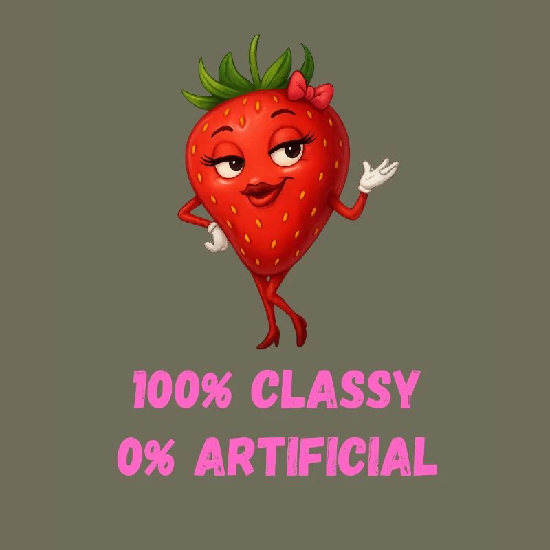 Strawberry Diva Elegant Fruit Cartoon