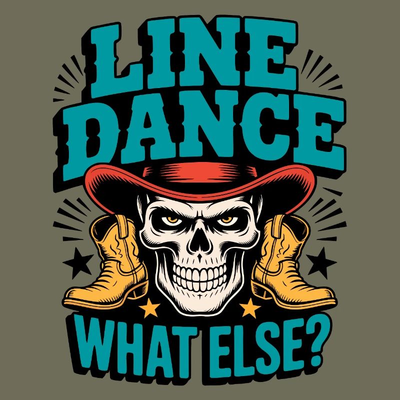 Line Dance Skull with Boots
