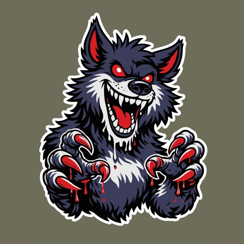 Werewolf with red claws