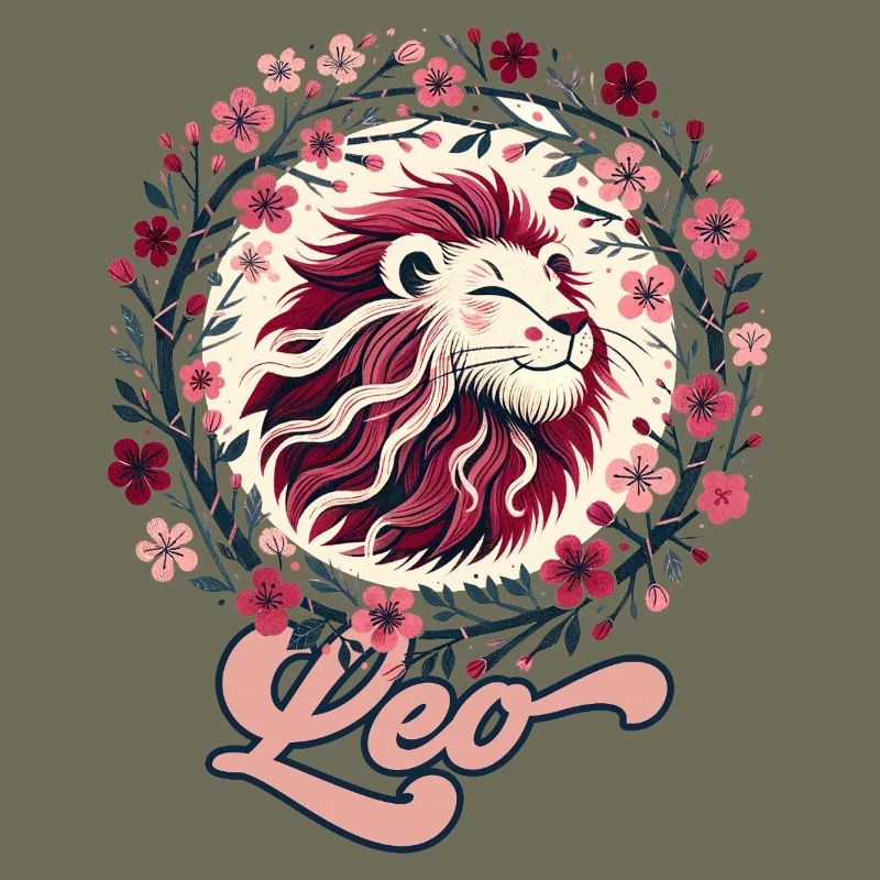 Floral Leo Circle