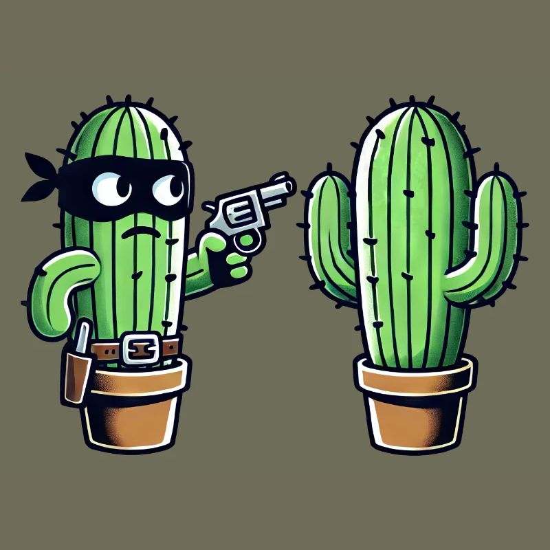 Funny Cactus Wild West Raid