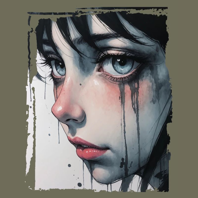 Anime Mädchen mit Tränen