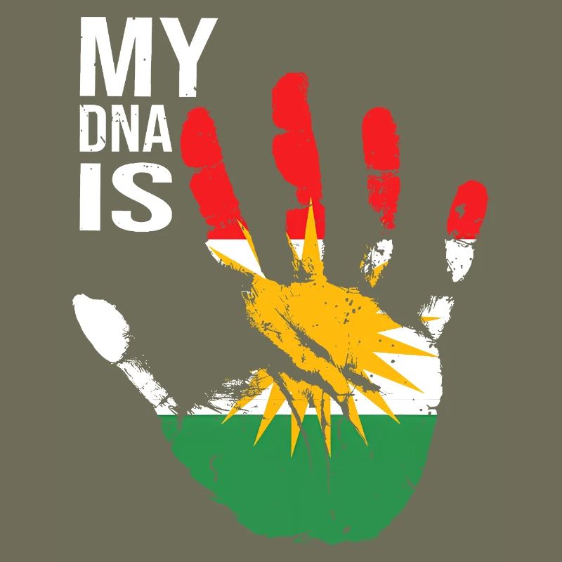 Kurdes du Kurdistan Conception à la main avec drapeau