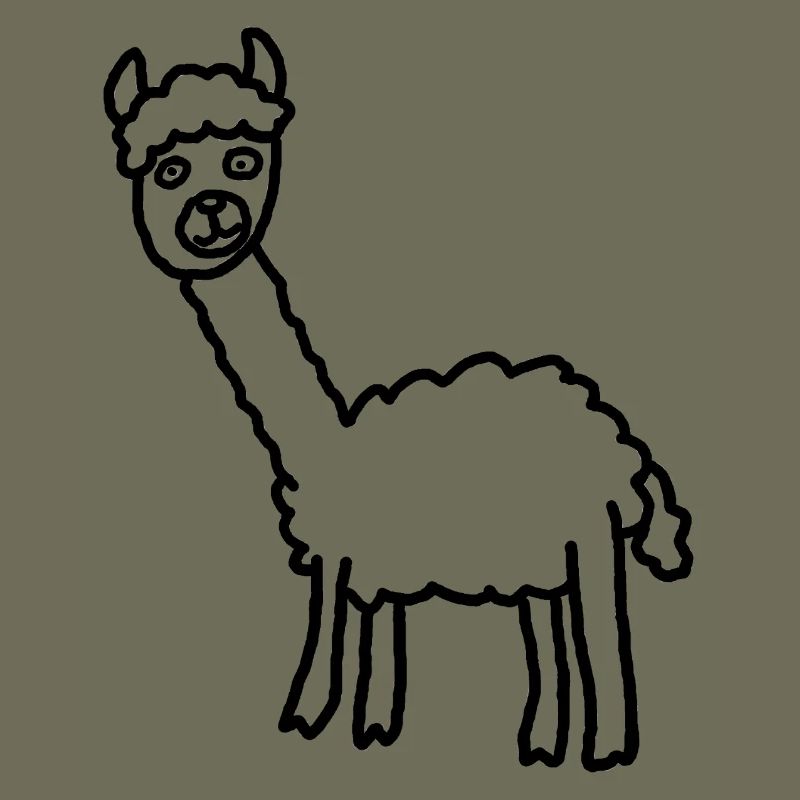Llama Alpaca Silhouette Minimalstil