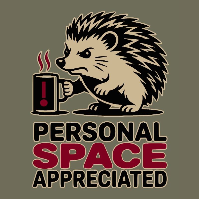 Grumpy Hedgehog Personal Space Introvert Coffee