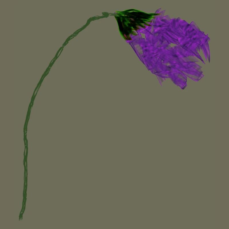 Fleur de violette à surface abstraite