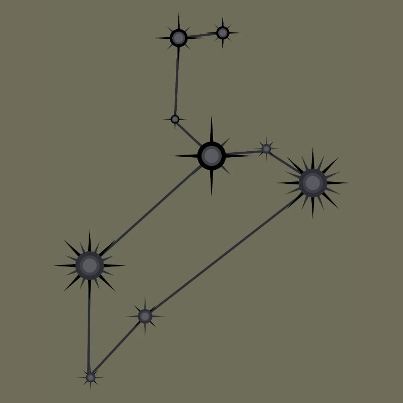 Löwe Sternbild Sternzeichen Schwarz & Grau