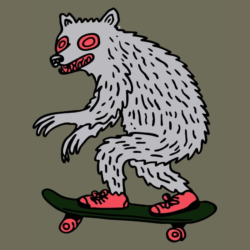 Moonlit Werewolf Skateboarder