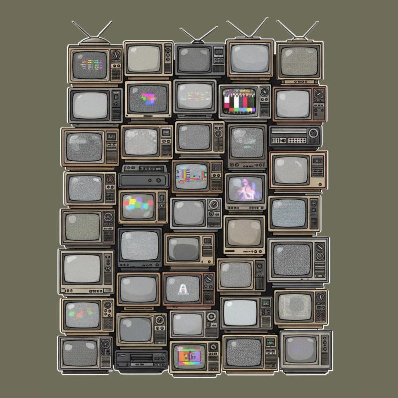 Retro Fernseh-Stack Collage