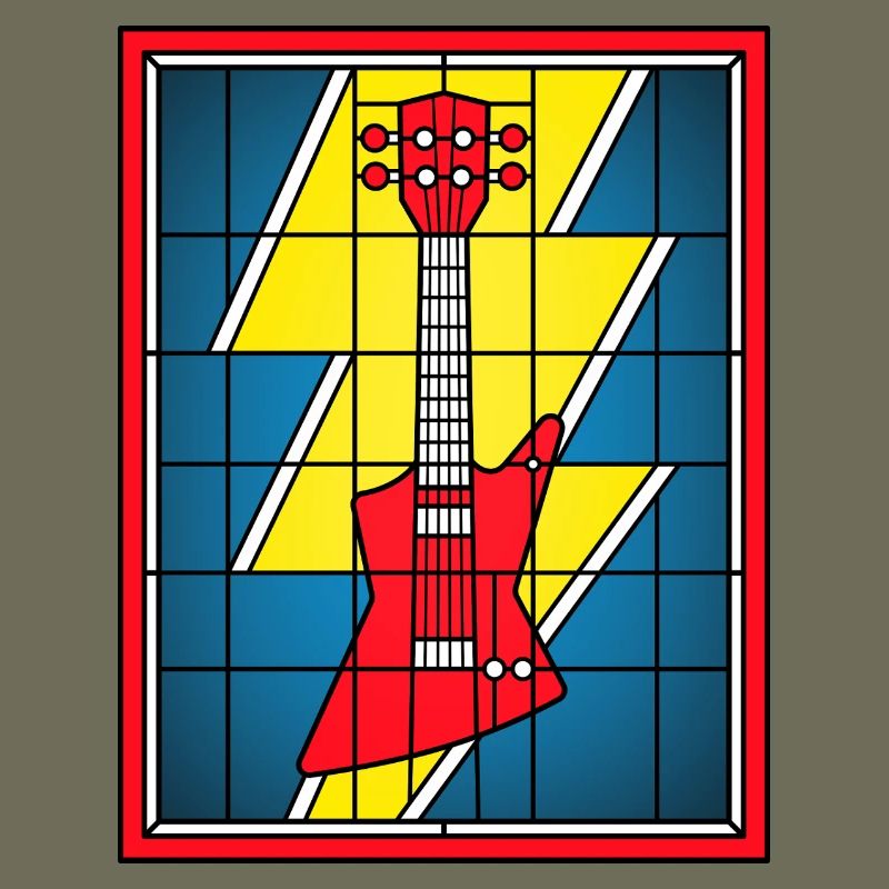 Glasmaleri-Gitarre mit Blitz