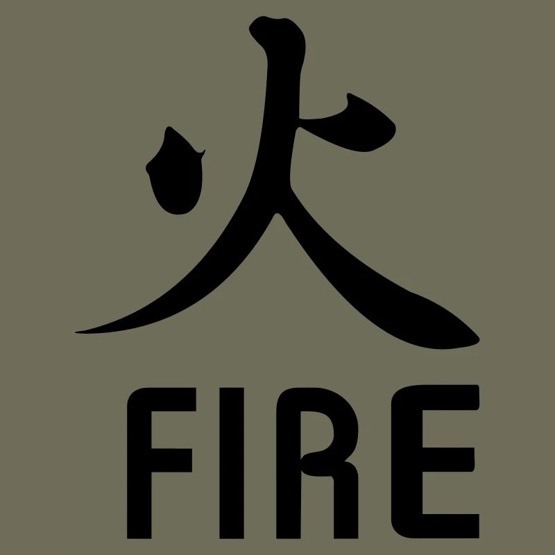 Fire kanji with text