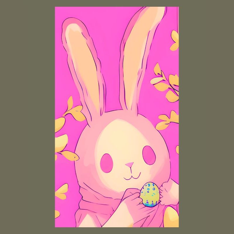 Pastel Easter Bunny Pink Easter Egg