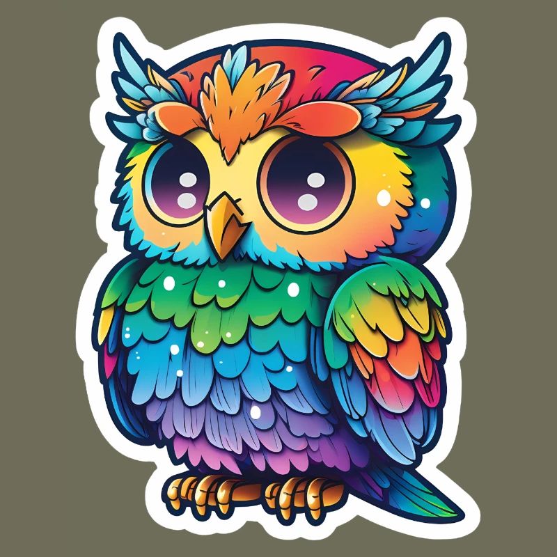 Farbenfrohe Eulenillustration
