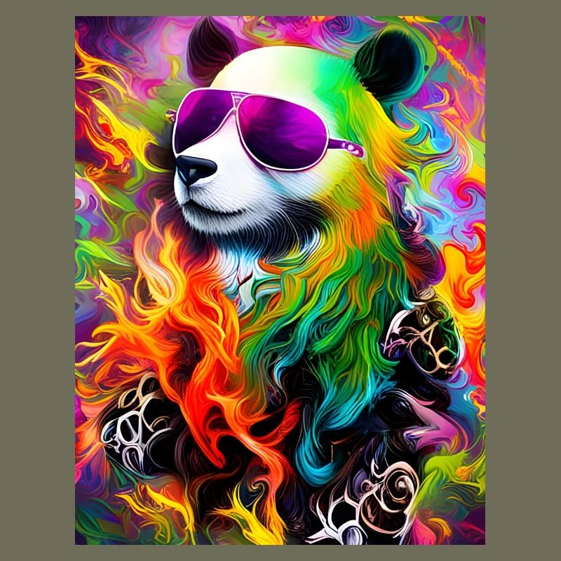 Regenbogen Panda Sonnenbrille