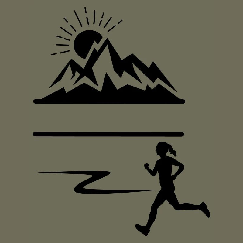 Runner Woman Mountains Banner