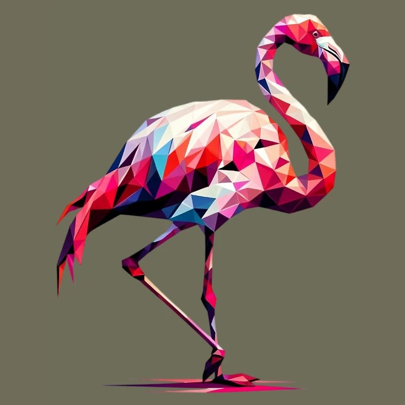 Polygonaler Flamingo