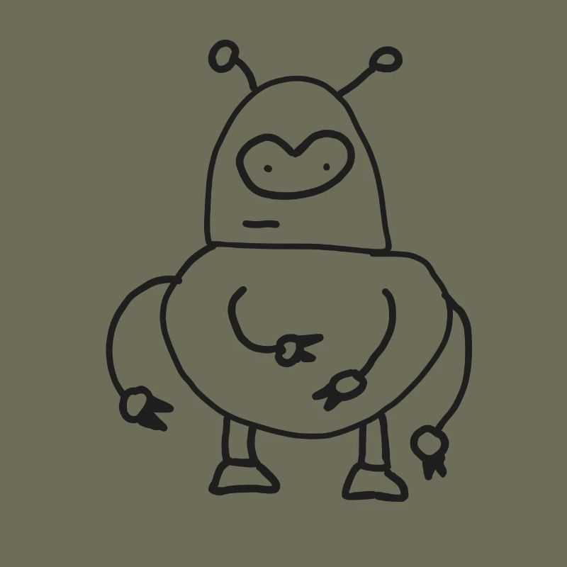 Cuddly Alien Robot Doodle