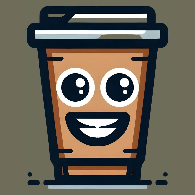 Fröhliche Kaffeetasse Illustration