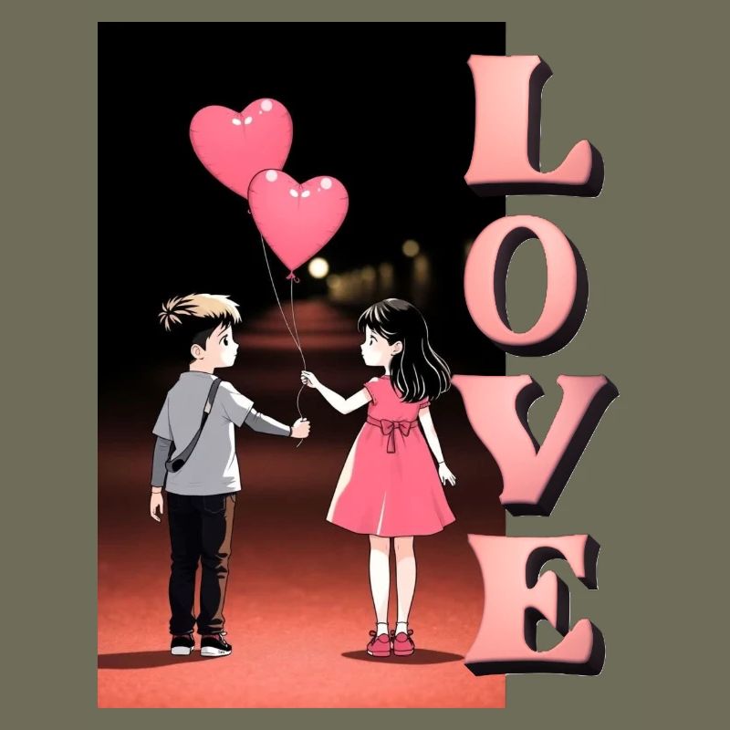 Romantic Night Love Illustration