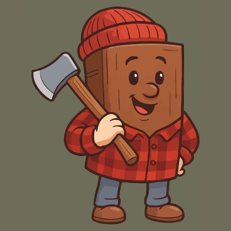 Bloc de bois avec hache Design joyeux