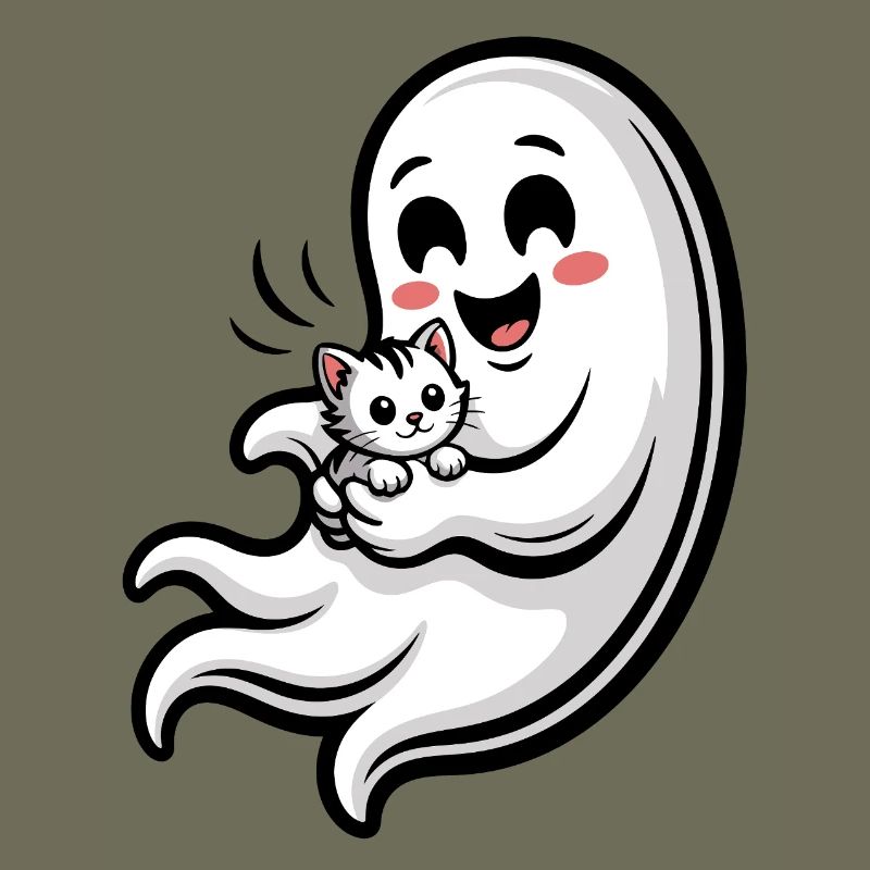 Cuddly Ghost with Cat