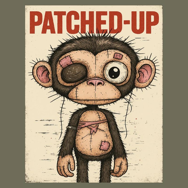 Patchwork Affe: Gepatcht und Tapfer