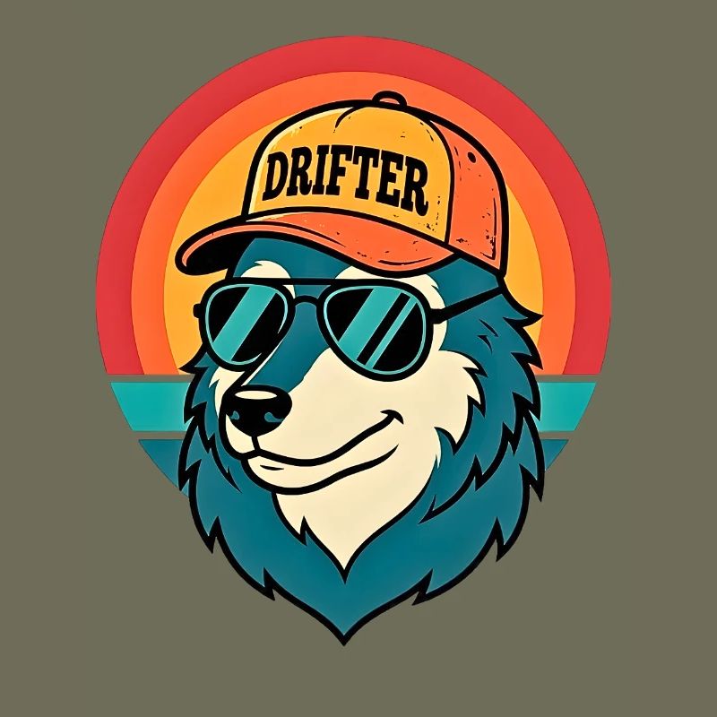 Drifter Wolf Sonnenuntergangs-Tee