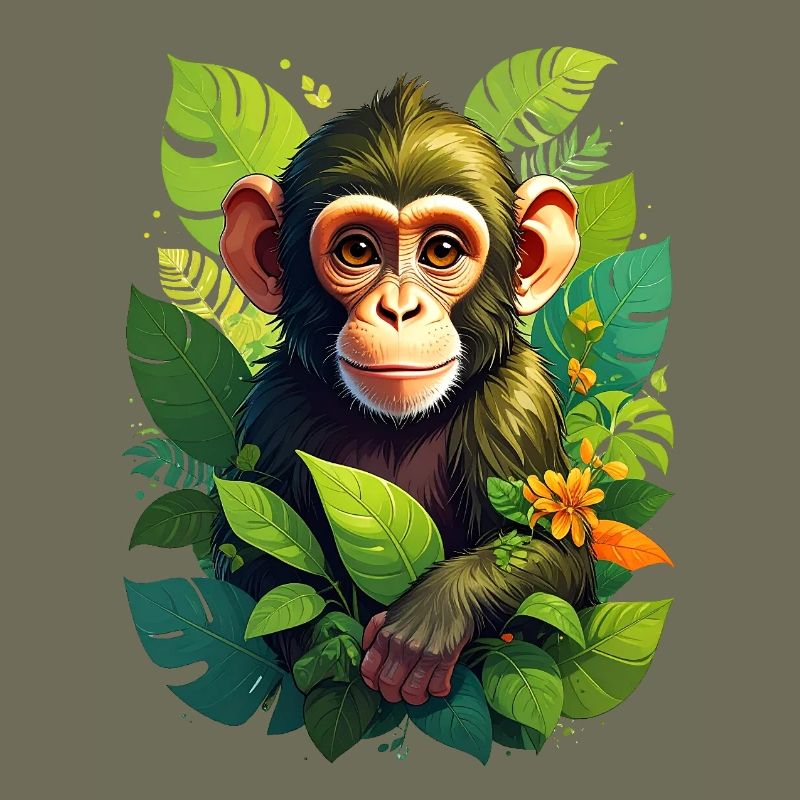 Ein Affe im Dschungel