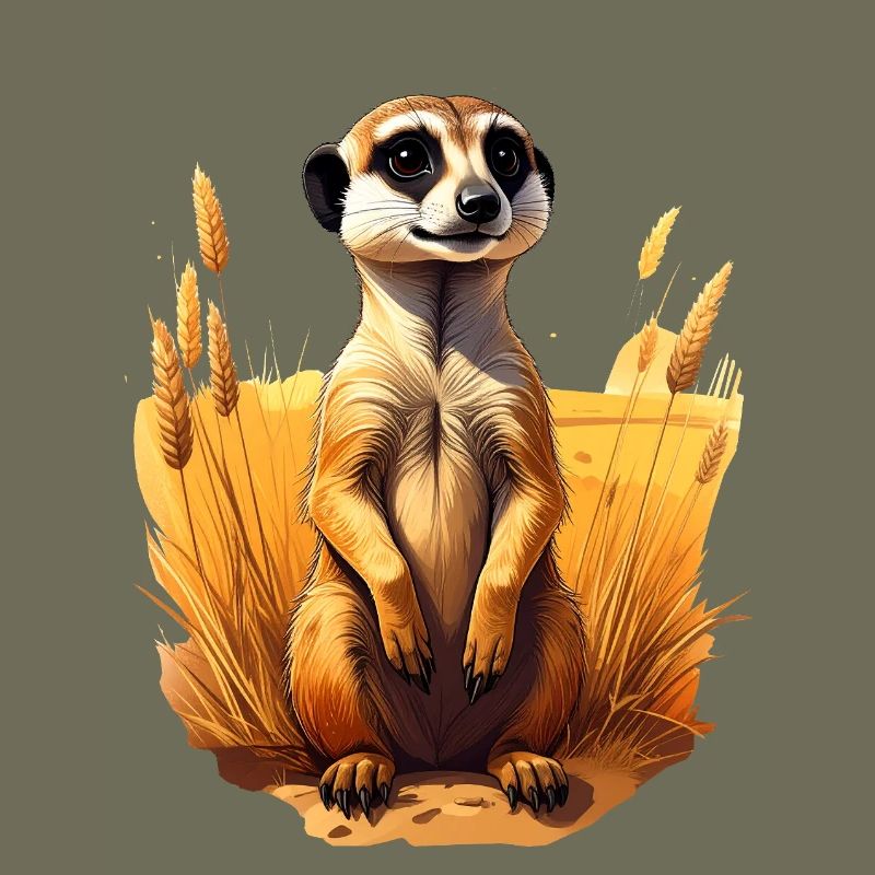 Ein Erdmännchen in der Savanne