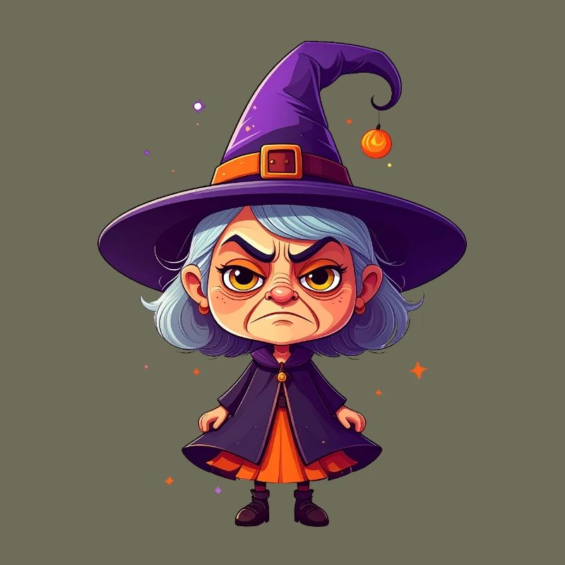 cute, grumpy witch