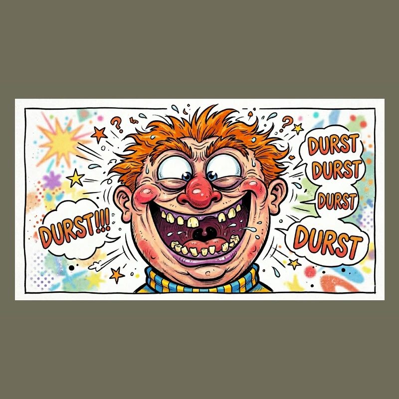 Durst-Karikatur Comicgesicht