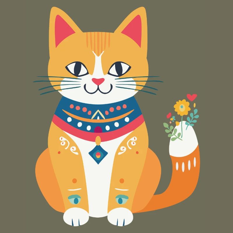 süße Folklore-Katze