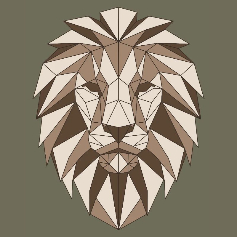 Geometric lion head