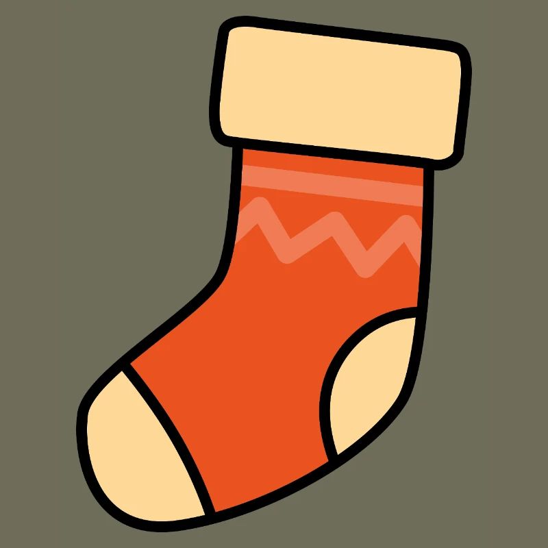 Orange sock suitable for Christmas