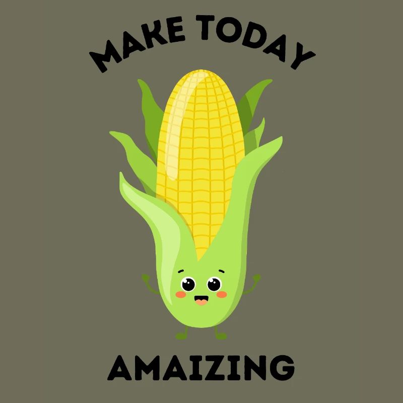 Mignon jeu de mots maïs dessin animé « Make Today Amaizing »