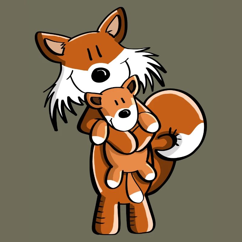 Fuchs mit Babyfuchs - Comic- Geschenk - Kinder