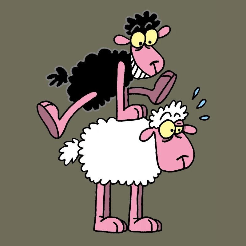 Schwarze Schafe und Springfrosch