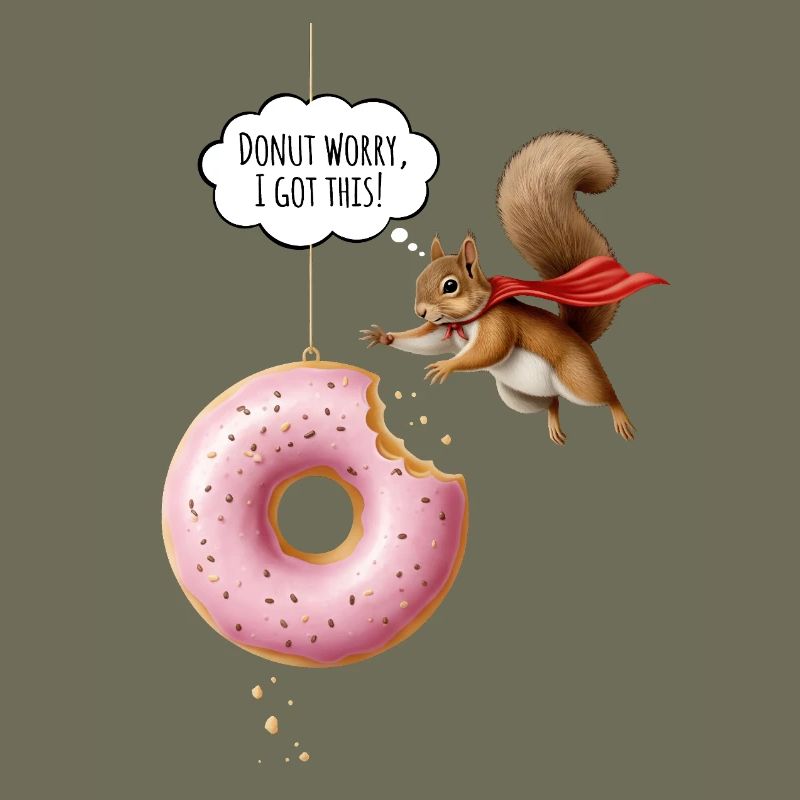 Niedliche Eichhörnchen mit Donut