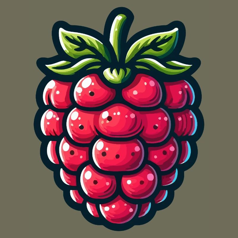 Raspberry Pop Cartoon Red